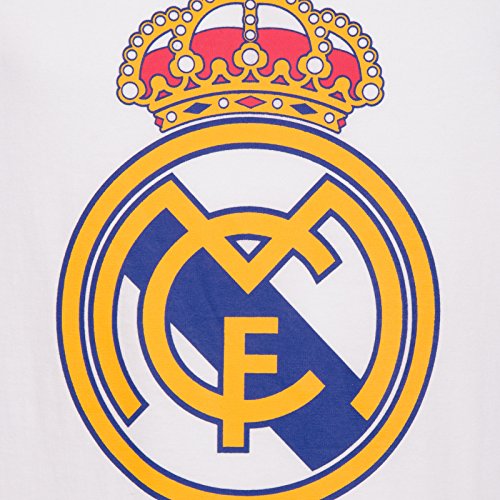 Real Madrid Camiseta Oficial Para Niños - con el Escudo del Club - Blanco - 8 Años