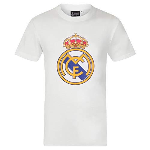 Real Madrid Camiseta Oficial Para Niños - con el Escudo del Club - Blanco - 8 Años