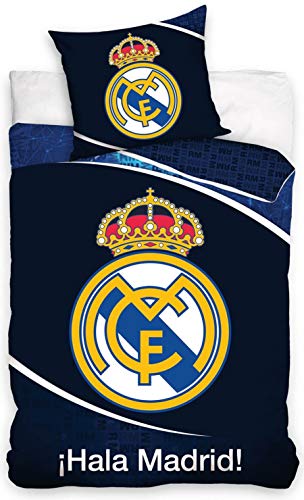 Real Madrid Carbotex RM186007-135 - Juego de ropa de cama infantil (135 x 200 cm + 80 x 80 cm)
