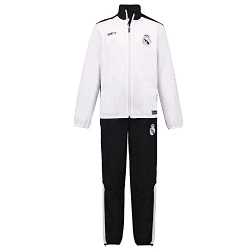 Real Madrid - Chándal para niños - niños - niñas - fútbol - casa - 18/19 - Ropa de fútbol - Ropa de fútbol - Blanco/Negro - Talla 104/116/128/140/152/164 (140)