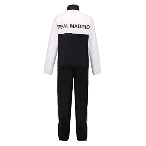 Real Madrid - Chándal para niños - niños - niñas - fútbol - casa - 18/19 - Ropa de fútbol - Ropa de fútbol - Blanco/Negro - Talla 104/116/128/140/152/164 (140)