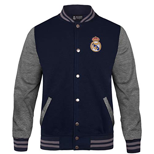 Real Madrid - Chaqueta Deportiva Oficial para Hombre - Estilo béisbol Americano - M Real Madrid - Chaqueta Deportiva Oficial para Hombre - Estilo béisbol Americano - M
