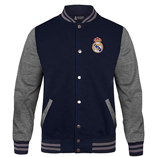 Real Madrid - Chaqueta Deportiva Oficial para Hombre - Estilo béisbol Americano - S