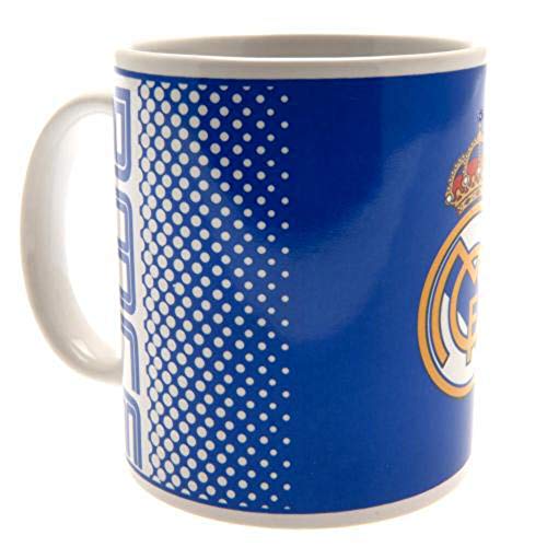 Real Madrid FC de fútbol azul blanco se descolora caja de regalo oficial taza