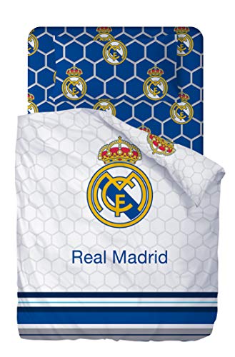 Real Madrid Juego De Sabanas de 3 Piezas (160x270 + 90x200/25 + 45x110) - Cama de 90cm