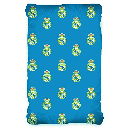 Real Madrid RM171014 - Sábana bajera con goma elástica (90 x 200 x 25 cm)