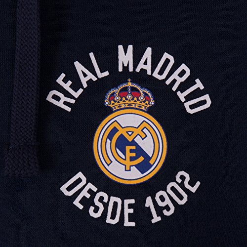 Real Madrid - Sudadera Oficial con Capucha y Cierre de Cremallera - para Hombre - Forro Polar - L