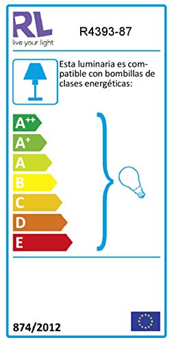 Reality Erzwo - Lámpara de pie con interruptor de cable y pie. Necesarias bombilla superior E27 de máximo 150 W y bombilla en lector E14 de máximo 40W excluidas, atenuación, metal