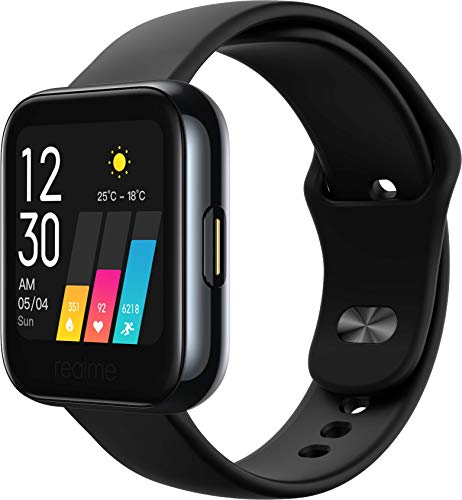 realme Watch - Smartwatch, pantalla de 1.4", mide frecuencia cardíaca PPG y saturación de oxígeno en la sangre (SpO2), 14 modos deportivos, batería de 160mAh (7 a 9 días duración) - Color Negro