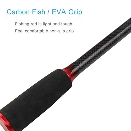 REAWOW CañA De Pescar TelescóPica Carrete De Pesca Giratorio Combinado De Carbono Mango de Pistola CañA De Pescar Ultraligera 12bb Mini Carrete De Pesca Carrete De Pesca Baja(para diestros)