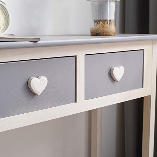 Rebecca Mobili Consola Gris, Mesa Escritorio para el Dormitorio, Madera, Estilo Shabby, Sala de Estar Pasillo - Medidas: 80 x 80 x 30 cm (AxANxF) - Art. RE4193 Rebecca Mobili Consola Gris, Mesa Escritorio para el Dormitorio, Madera, Estilo Shabby, Sala de Estar Pasillo - Medidas: 80 x 80 x 30 cm (AxANxF) - Art. RE4193