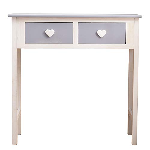 Rebecca Mobili Consola Gris, Mesa Escritorio para el Dormitorio, Madera, Estilo Shabby, Sala de Estar Pasillo - Medidas: 80 x 80 x 30 cm (AxANxF) - Art. RE4193 Rebecca Mobili Consola Gris, Mesa Escritorio para el Dormitorio, Madera, Estilo Shabby, Sala de Estar Pasillo - Medidas: 80 x 80 x 30 cm (AxANxF) - Art. RE4193