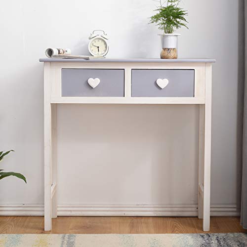 Rebecca Mobili Consola Gris, Mesa Escritorio para el Dormitorio, Madera, Estilo Shabby, Sala de Estar Pasillo - Medidas: 80 x 80 x 30 cm (AxANxF) - Art. RE4193 Rebecca Mobili Consola Gris, Mesa Escritorio para el Dormitorio, Madera, Estilo Shabby, Sala de Estar Pasillo - Medidas: 80 x 80 x 30 cm (AxANxF) - Art. RE4193