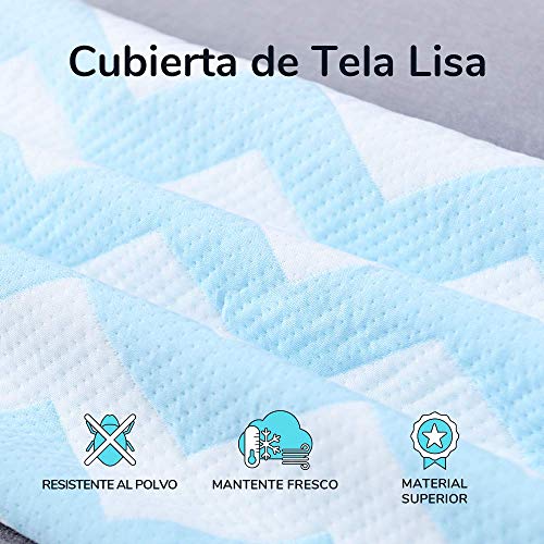 RECCI Almohada Cervical (60cmx36cm),100% Espuma de Memoria Almohada Soporte Para el Cuello,Almohada Contorno Diseño Ergonómico Reduce Dolores Cervicales, Funda de Almohada de Bambú Extraíble y Lavable