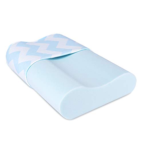 RECCI Almohada Cervical (60cmx36cm),100% Espuma de Memoria Almohada Soporte Para el Cuello,Almohada Contorno Diseño Ergonómico Reduce Dolores Cervicales, Funda de Almohada de Bambú Extraíble y Lavable