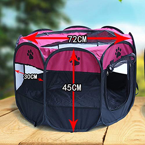 Recinto plegable para mascotas, tela Oxford, portátil, para perros, gatos, parque de juegos octogonal, impermeable, resistente a los arañazos, para interior y exterior Recinto plegable para mascotas, tela Oxford, portátil, para perros, gatos, parque de juegos octogonal, impermeable, resistente a los arañazos, para interior y exterior