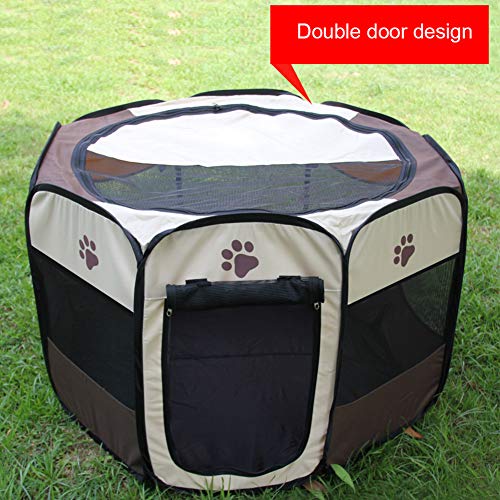 Recinto plegable para mascotas, tela Oxford, portátil, para perros, gatos, parque de juegos octogonal, impermeable, resistente a los arañazos, para interior y exterior Recinto plegable para mascotas, tela Oxford, portátil, para perros, gatos, parque de juegos octogonal, impermeable, resistente a los arañazos, para interior y exterior