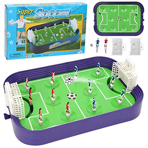 RecoverLOVE Mesa Mini Fútbol Foosball Dedo Competición Niños Juego de fútbol Juguetes con Portero móvil, Juego de Tablero de eyección con los Dedos para la acción de fútbol