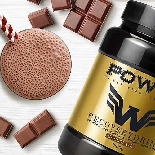 Recuperador Muscular, Recovery Drink, Suplemento Deportivo con Proteínas, Hidratos de Carbono, Vitaminas y Minerales, 1,2Kg (Sabor Chocolate) (7586)