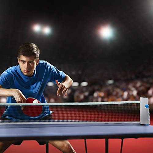 Red de Tenis de Mesa, Repuesto Portátil Retráctil Table Tennis Net - Ping Pong Net para Entrenamiento Abrazaderas, Longitud ajustable 200 (max) x 14.5cm