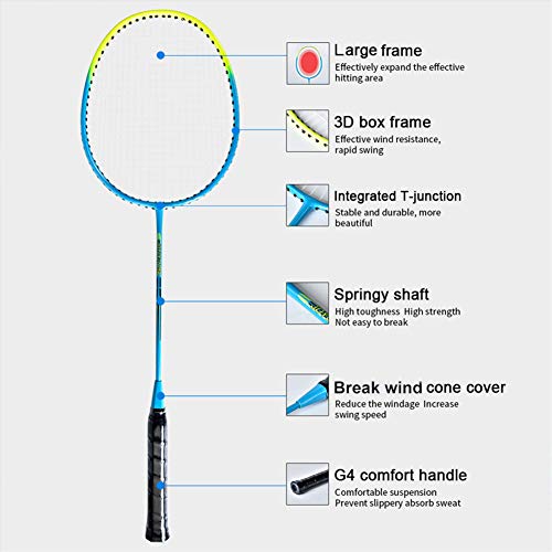 Redfield™ - Juego de bádminton - 2 raquetas de bádminton - 2 pelotas de bádminton - Bolsa de transporte - Set de bádminton para 2 jugadores - Juego de actividades al aire libre / interior