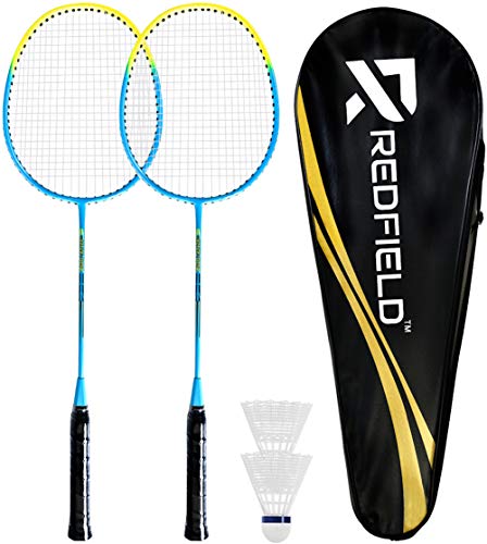 Redfield™ - Juego de bádminton - 2 raquetas de bádminton - 2 pelotas de bádminton - Bolsa de transporte - Set de bádminton para 2 jugadores - Juego de actividades al aire libre / interior