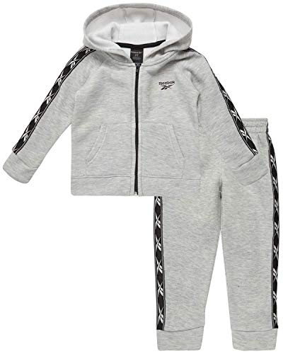 Reebok Chándal para bebé niño – sudadera atlética de forro polar y pantalones deportivos (bebé/bebé) - gris - 3 años