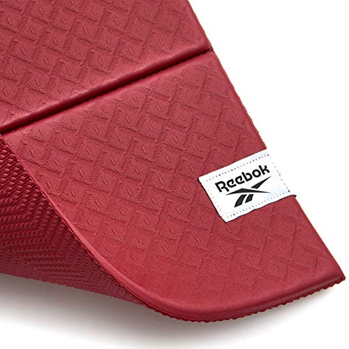 Reebok Colchoneta de yoga plegable, 6 mm, Fitness, Wine