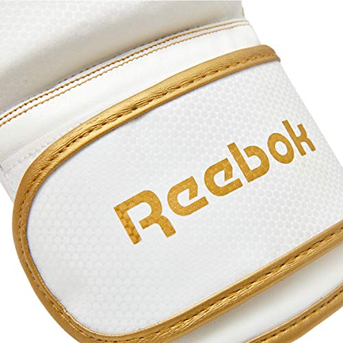 Reebok Guantes de Boxeo - Oro/Blanco, 12 oz Reebok Guantes de Boxeo - Oro/Blanco, 12 oz