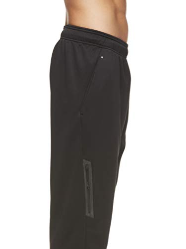 Reebok Men's Track & Running Pants with Pockets - Athletic Workout Training & Gym Pants for Men - Black Sprint Ob, Large