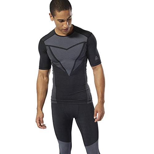 Reebok Ost SS AC Vent Comp tee Camiseta, Hombre, Negro, L Reebok Ost SS AC Vent Comp tee Camiseta, Hombre, Negro, L