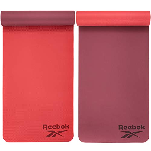 Reebok Rojo Esterilla de Yoga de Doble Cara de 6mm, Unisex-Adult