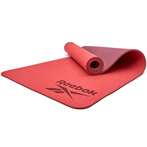 Reebok Rojo Esterilla de Yoga de Doble Cara de 6mm, Unisex-Adult