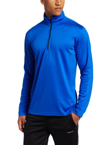 Reebok Versacool Instant - Camiseta de manga larga con cremallera de 1/4 para hombre - W46994, S, azul(VITAL BLUE, ATHLETIC NAVY) Reebok Versacool Instant - Camiseta de manga larga con cremallera de 1/4 para hombre - W46994, S, azul(VITAL BLUE, ATHLETIC NAVY)