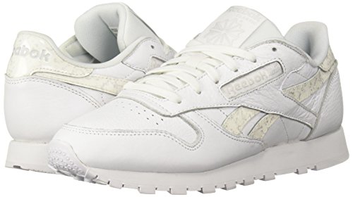 Reebok Zapatillas de satén CL LTHR para mujer, blanco (Blanco (sidestripes-white/lgh gre)), 42.5 EU