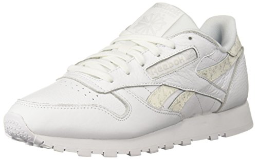 Reebok Zapatillas de satén CL LTHR para mujer, blanco (Blanco (sidestripes-white/lgh gre)), 42.5 EU