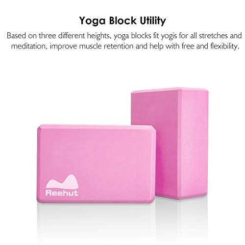 REEHUT Bloques de Yoga (1pc o 2pcs) - Bloque de Espuma EVA de Alta Densidad para Apoyar y Profundizar Las Poses, Mejorar la Fuerza y Ayudar en el Equilibrio y la Flexibilidad (Rosa,1pc) REEHUT Bloques de Yoga (1pc o 2pcs) - Bloque de Espuma EVA de Alta Densidad para Apoyar y Profundizar Las Poses, Mejorar la Fuerza y Ayudar en el Equilibrio y la Flexibilidad (Rosa,1pc)