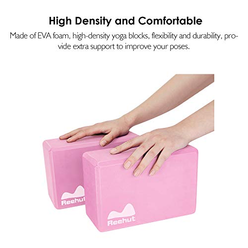 REEHUT Bloques de Yoga (1pc o 2pcs) - Bloque de Espuma EVA de Alta Densidad para Apoyar y Profundizar Las Poses, Mejorar la Fuerza y Ayudar en el Equilibrio y la Flexibilidad (Rosa,1pc) REEHUT Bloques de Yoga (1pc o 2pcs) - Bloque de Espuma EVA de Alta Densidad para Apoyar y Profundizar Las Poses, Mejorar la Fuerza y Ayudar en el Equilibrio y la Flexibilidad (Rosa,1pc)