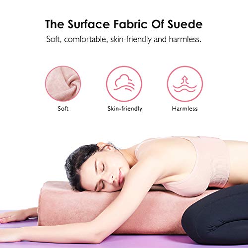 REEHUT Bolster Yoga Rectangular, Cojín de Meditación de Densidad Mixta y Soporte Cómodo, Relleno de Esponja y Funda de Ante Lavable, con Manija (66 x 26 cm) - Rosado REEHUT Bolster Yoga Rectangular, Cojín de Meditación de Densidad Mixta y Soporte Cómodo, Relleno de Esponja y Funda de Ante Lavable, con Manija (66 x 26 cm) - Rosado