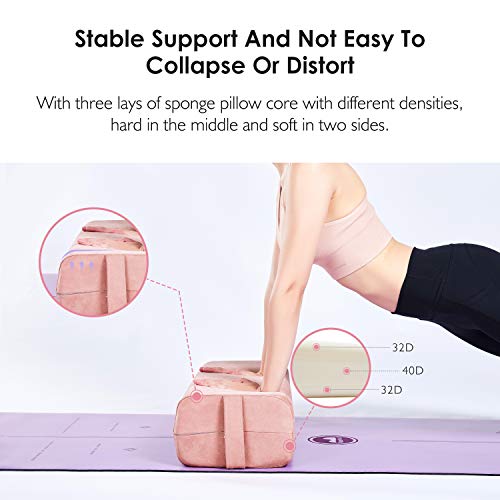 REEHUT Bolster Yoga Rectangular, Cojín de Meditación de Densidad Mixta y Soporte Cómodo, Relleno de Esponja y Funda de Ante Lavable, con Manija (66 x 26 cm) - Rosado REEHUT Bolster Yoga Rectangular, Cojín de Meditación de Densidad Mixta y Soporte Cómodo, Relleno de Esponja y Funda de Ante Lavable, con Manija (66 x 26 cm) - Rosado