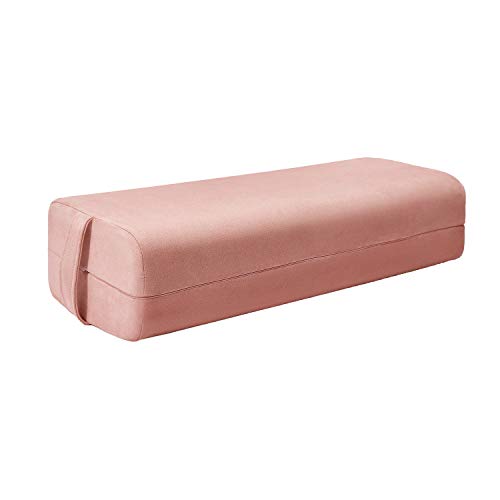 REEHUT Bolster Yoga Rectangular, Cojín de Meditación de Densidad Mixta y Soporte Cómodo, Relleno de Esponja y Funda de Ante Lavable, con Manija (66 x 26 cm) - Rosado REEHUT Bolster Yoga Rectangular, Cojín de Meditación de Densidad Mixta y Soporte Cómodo, Relleno de Esponja y Funda de Ante Lavable, con Manija (66 x 26 cm) - Rosado