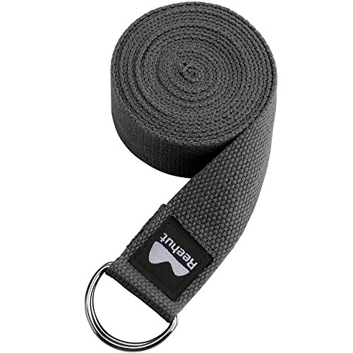 REEHUT Correa para Yoga - Cinturón con Hebilla Metal D-Anillos de Poliéster Algodón Resistente para Ejercicios de Estiramiento, Fitness, Pilates y Flexibilidad (Gris,3m,10ft) REEHUT Correa para Yoga - Cinturón con Hebilla Metal D-Anillos de Poliéster Algodón Resistente para Ejercicios de Estiramiento, Fitness, Pilates y Flexibilidad (Gris,3m,10ft)