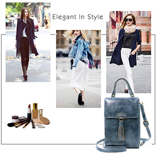 REETEE Bandolera Pequeña Mujer Cuero PU Cartera Bolso de Teléfono Móvil para Mujer, Mini Crossbody Bag Bolso Movil Mujer Monedero con Ranuras para Tarjeta y Correa Ajustable (azul marino) REETEE Bandolera Pequeña Mujer Cuero PU Cartera Bolso de Teléfono Móvil para Mujer, Mini Crossbody Bag Bolso Movil Mujer Monedero con Ranuras para Tarjeta y Correa Ajustable (azul marino)