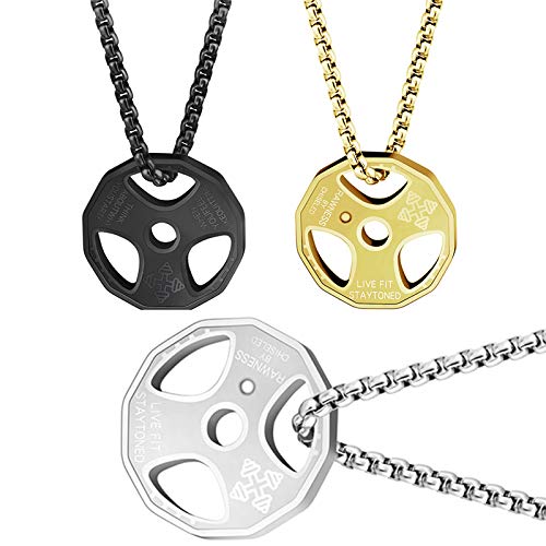 REFURBISHHOUSE Collar De Fitness De Acero Inoxidable Pendiente De Placa De Peso Fresco Plata Barra con Pesas Mancuerna Levantamiento De Pesas Joyas Deportivas Crossfit Culturismo REFURBISHHOUSE Collar De Fitness De Acero Inoxidable Pendiente De Placa De Peso Fresco Plata Barra con Pesas Mancuerna Levantamiento De Pesas Joyas Deportivas Crossfit Culturismo