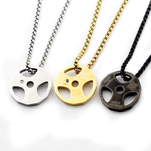 REFURBISHHOUSE Collar De Fitness De Acero Inoxidable Pendiente De Placa De Peso Fresco Plata Barra con Pesas Mancuerna Levantamiento De Pesas Joyas Deportivas Crossfit Culturismo REFURBISHHOUSE Collar De Fitness De Acero Inoxidable Pendiente De Placa De Peso Fresco Plata Barra con Pesas Mancuerna Levantamiento De Pesas Joyas Deportivas Crossfit Culturismo