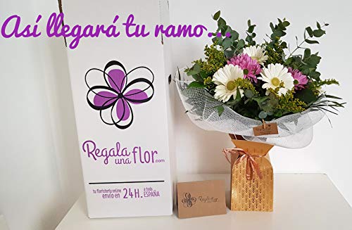 REGALAUNAFLOR-Ramo de flores variadas-FLORES NATURALES-ENTREGA EN 24 HORAS DE MARTES A SABADO.
