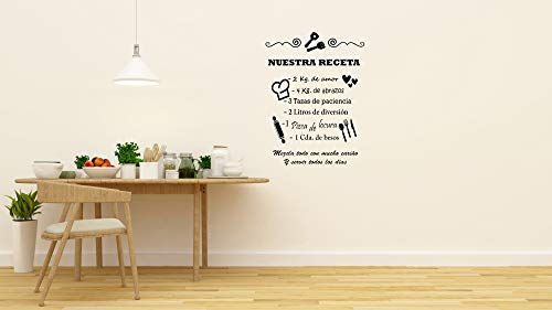 REGALOS ESTRELLA AZUL Vinilo de pared decorativos de cocina"Nuestra receta" Original frase decorativa de pared motivadora, vinilo de pared cocina (60x42) REGALOS ESTRELLA AZUL Vinilo de pared decorativos de cocina"Nuestra receta" Original frase decorativa de pared motivadora, vinilo de pared cocina (60x42)
