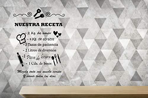 REGALOS ESTRELLA AZUL Vinilo de pared decorativos de cocina"Nuestra receta" Original frase decorativa de pared motivadora, vinilo de pared cocina (60x42) REGALOS ESTRELLA AZUL Vinilo de pared decorativos de cocina"Nuestra receta" Original frase decorativa de pared motivadora, vinilo de pared cocina (60x42)