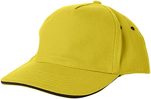 Regatta Amston - Gorra de béisbol con 5 Paneles para Hombre, Hombre, Gorra de béisbol, TRC326, Amarillo (Amarillo Brillante/Gris Sellado), One Size (Manufacturer Size:Single Size)