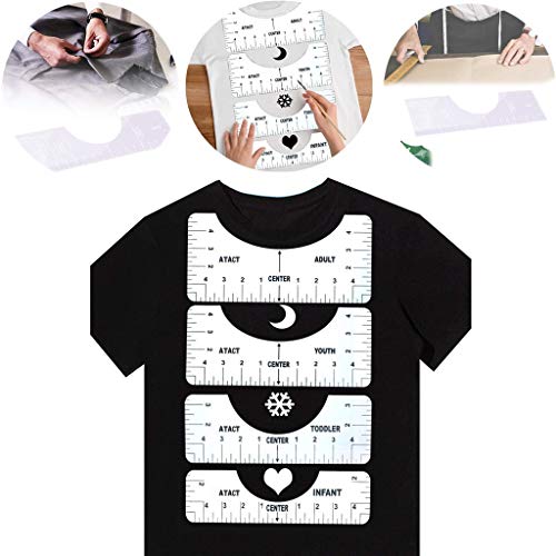 Regla de alineación de camisetas, guía de vinilo para camisetas – Ayuda de diseño de moda, para casa, oficina, trabajo, herramienta de diseño de moda, jóvenes y niños pequeños (4 reglas incluidas). Regla de alineación de camisetas, guía de vinilo para camisetas – Ayuda de diseño de moda, para casa, oficina, trabajo, herramienta de diseño de moda, jóvenes y niños pequeños (4 reglas incluidas).